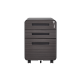 3 Drawer Mobile File Cabinet Under Desk Office,Simple Style Versatile Storage Cabinet for Legal/Letter/A4 Files, 5 Wheel Design Anti-Tilting Cold Rolled Steel Waterproof Moisture-Proof Black